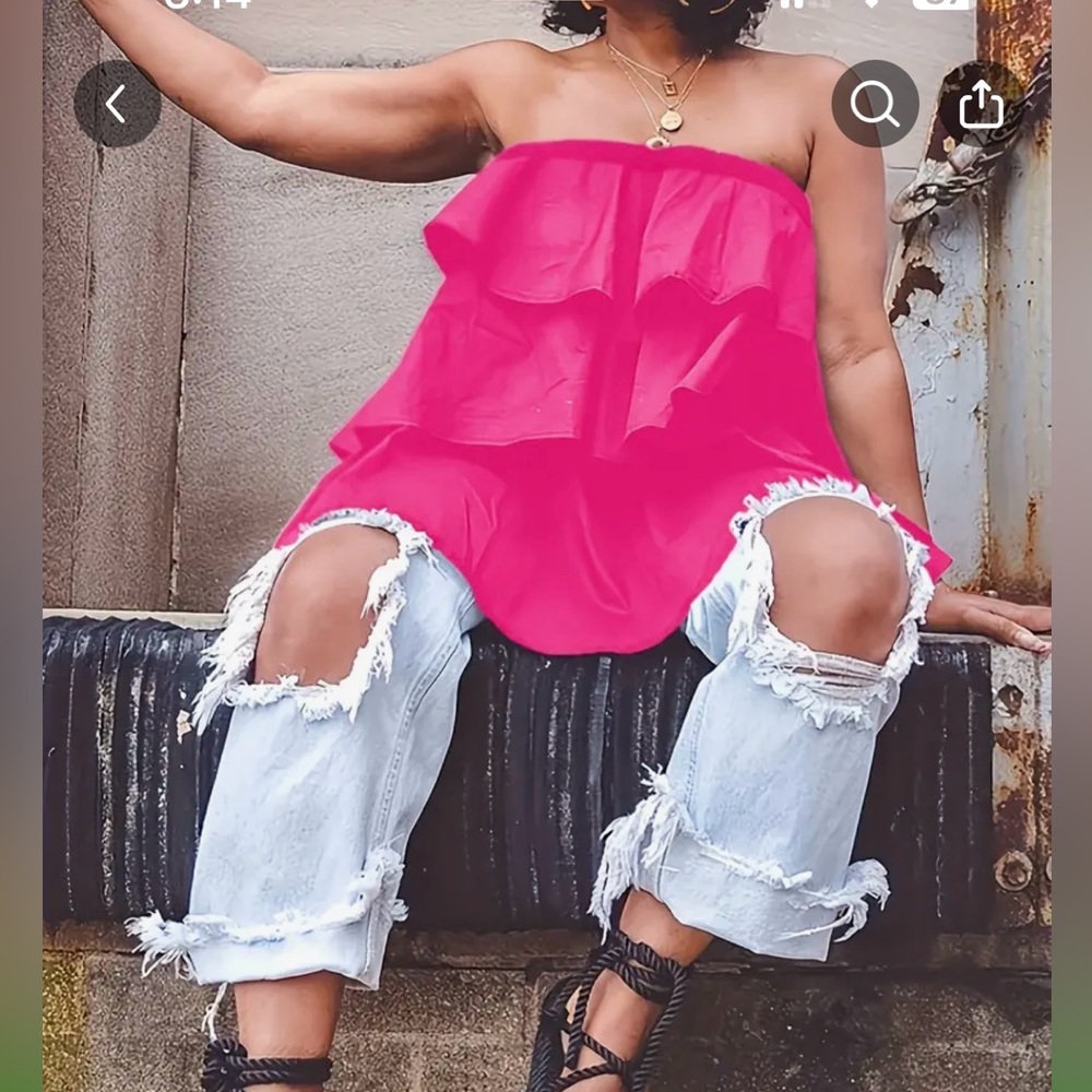 Ruffle Tube Top - Picture 2 of 3